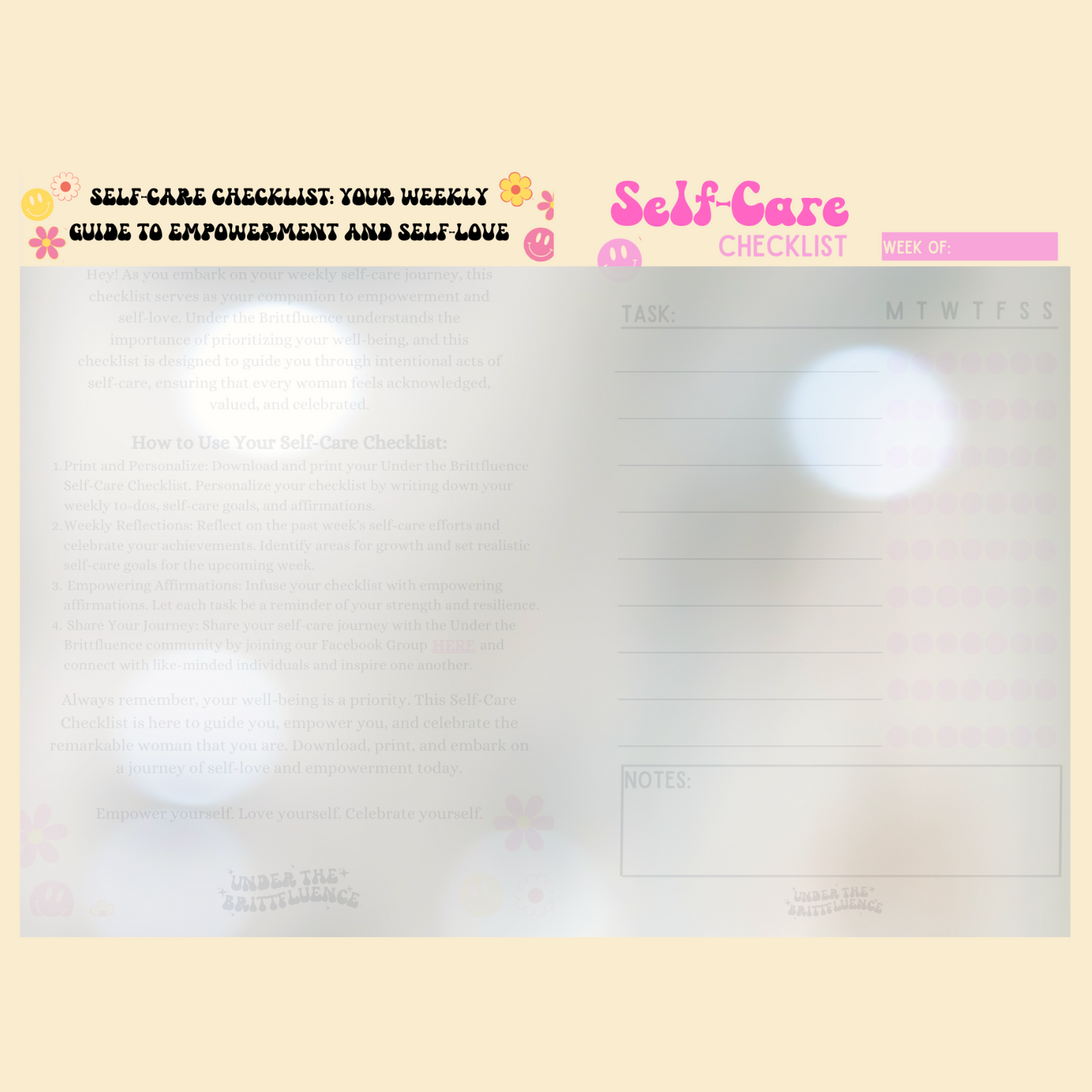 Self Care Checklist | Printable PDF